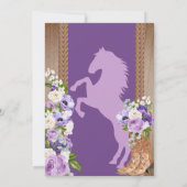 Paarse Charra Quinceanera Floral Rustial Western Kaart (Achterkant)