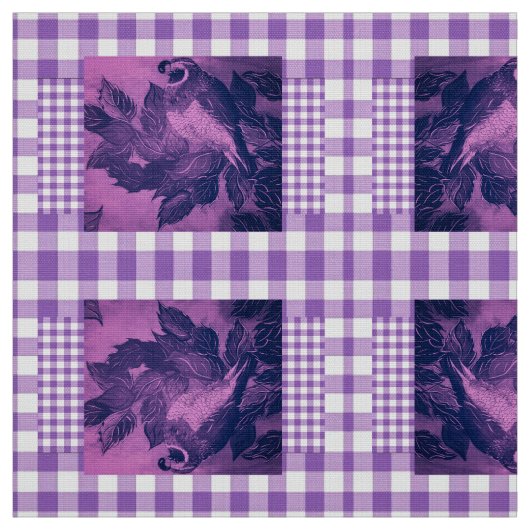 Paarse Chck Quail Stof (Swatch)