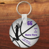 Paarse Cheap Basketbalteam cadeaus voor meisjes Sleutelhanger (Voorkant)