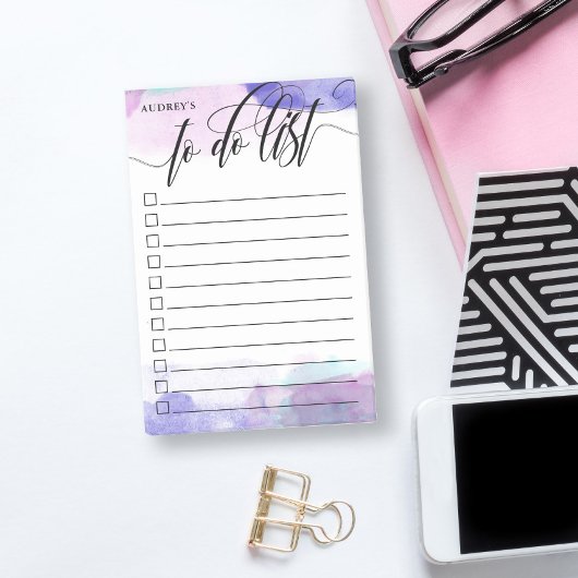 Paarse checkbox voor  kalligrafie post-it® notes