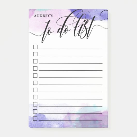 Paarse checkbox voor  kalligrafie post-it® notes (Voorkant)