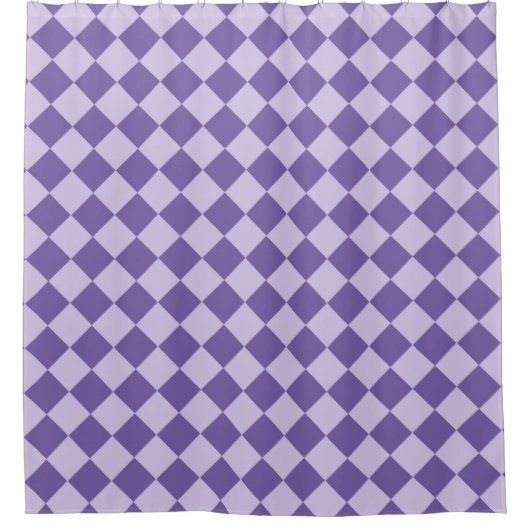 Paarse Checker Diamond Pattern Douchegordijn (Voorkant)