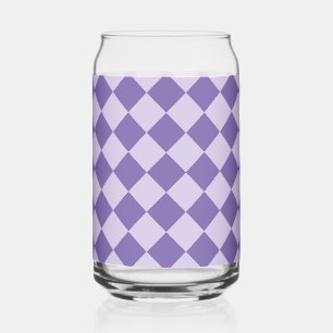 Paarse Checker Diamond Pattern Glass Blikvorm Glas