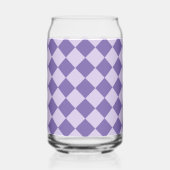 Paarse Checker Diamond Pattern Glass Blikvorm Glas (Achterkant)