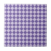 Paarse Checker Diamond Pattern Keramische Tegel Tegeltje (Voorkant)