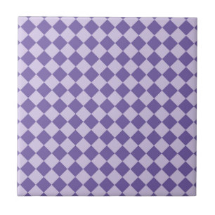 Paarse Checker Diamond Pattern Keramische Tegel Tegeltje