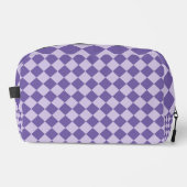 Paarse Checker Diamond Pattern Toilettas Toilettasje (Voorkant)