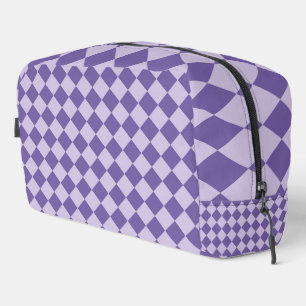Paarse Checker Diamond Pattern Toilettas Toilettasje