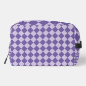 Paarse Checker Diamond Pattern Toilettas Toilettasje (Achterkant)
