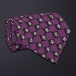 Paarse Checkerboard fotopatroon 1 foto Stropdas