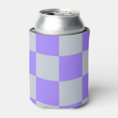 Paarse Checkerboard Retro Classic Modern Geometric Blikjeskoeler (Blikje Voorkant)