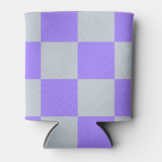 Paarse Checkerboard Retro Classic Modern Geometric Blikjeskoeler (Voorkant)