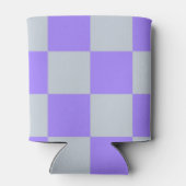 Paarse Checkerboard Retro Classic Modern Geometric Blikjeskoeler (Achterkant)