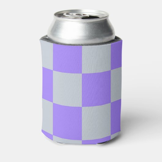 Paarse Checkerboard Retro Classic Modern Geometric Blikjeskoeler (Blikje Achterkant)