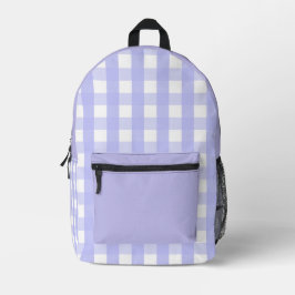 Paarse checkprint Cut Sew Bag Bedrukte Rugzak