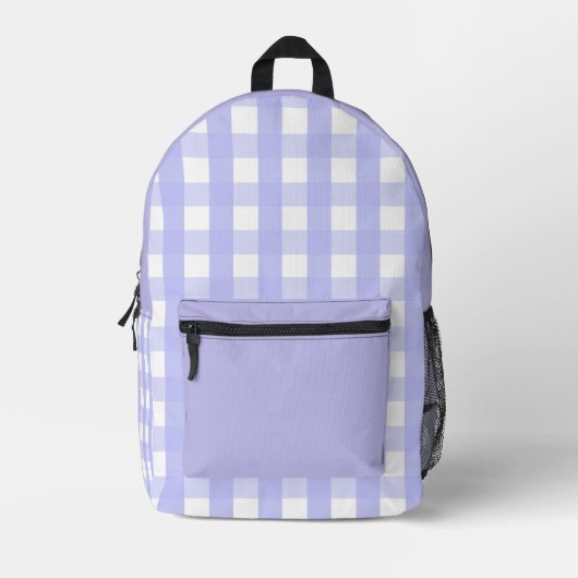 Paarse checkprint Cut Sew Bag Bedrukte Rugzak (Voorkant)