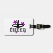 Paarse cheerleader bagagelabel (Voorkant horizontaal)