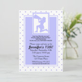 Paarse Cheerleader Birthday Invitation past zich a Kaart (Staand voorkant)
