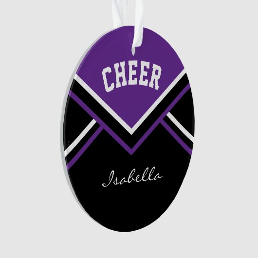 Paarse Cheerleader 📣 💖 Cheer Ornament (voorkant)