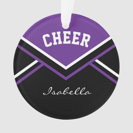 Paarse Cheerleader 📣 💖 Cheer Ornament (voorkant)