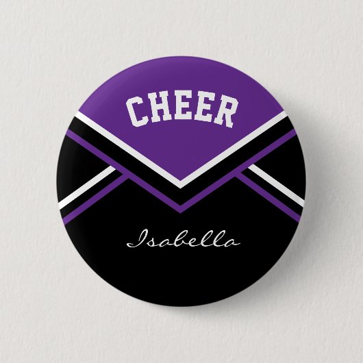 Paarse Cheerleader Cheer Ronde Button 5,7 Cm (Voorkant)