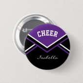Paarse Cheerleader Cheer Ronde Button 5,7 Cm (Voorkant /achterkant)