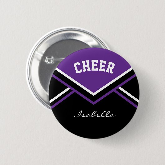 Paarse Cheerleader Cheer Ronde Button 5,7 Cm (Voorkant /achterkant)