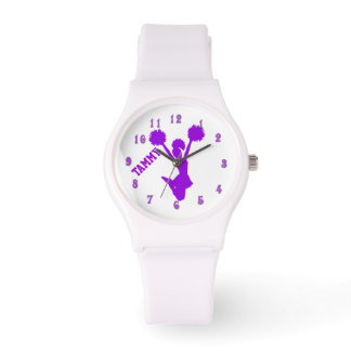 Paarse Cheerleader Custom Horloge