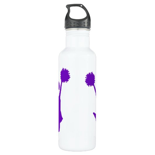 Paarse Cheerleader Custom Waterfles (Achterkant)