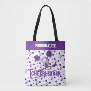 Paarse Cheerleader Girl - Alles-in-druk Tote Bag