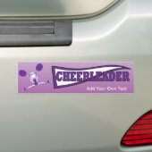 Paarse Cheerleader Girl Silhouette Bumpersticker (Op auto)
