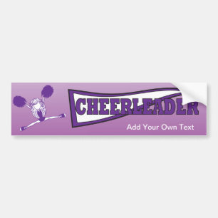 Paarse Cheerleader Girl Silhouette Bumpersticker