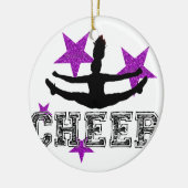 Paarse Cheerleader Keramisch Ornament (Links)