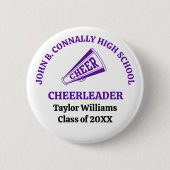 Paarse cheerleader op de middelbare school geperso ronde button 5,7 cm (Voorkant)