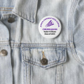 Paarse cheerleader op de middelbare school geperso ronde button 5,7 cm (In situ)