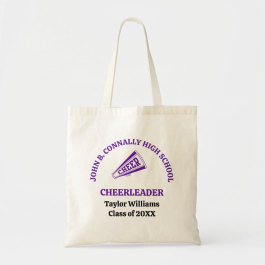 Paarse Cheerleader op de Middelbare School Persoon Tote Bag (Voorkant)