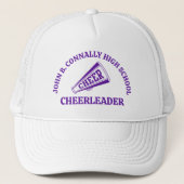 Paarse cheerleader op de middelbare school Persoon Trucker Pet (Voorkant)