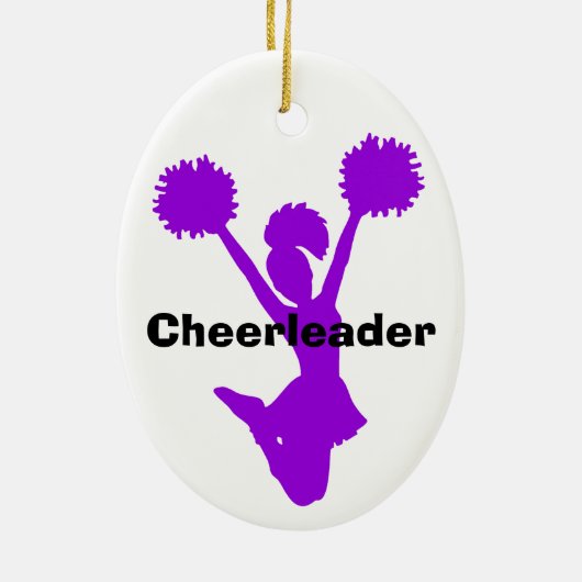 Paarse Cheerleader Ornament (Achterkant)