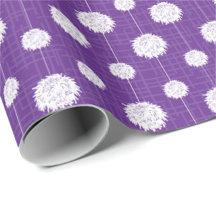 Paarse Cheerleader Pom Pom Pattern Cadeaupapier