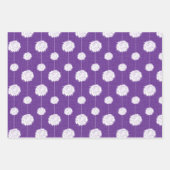 Paarse Cheerleader Pom Pom Pattern Inpakpapier Vel (Voorkant 3)