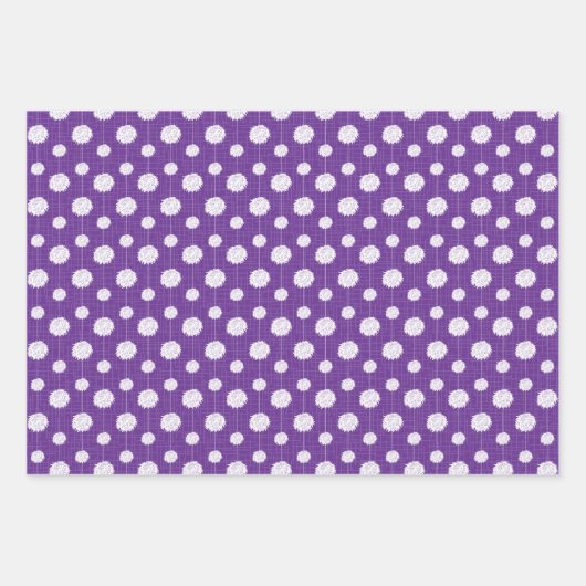 Paarse Cheerleader Pom Pom Pattern Inpakpapier Vel (Voorkant)