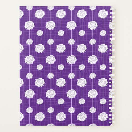 Paarse Cheerleader Pom Pom Pattern Planner (Achterkant)