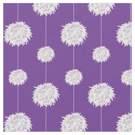 Paarse Cheerleader Pom Pom Pattern Stof (Close Up)