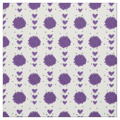 Paarse Cheerleader Pom Poms & Hearts Pattern Stof (Swatch)