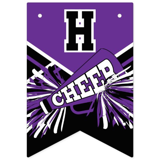 Paarse Cheerleader Verjaardag Vlaggetjes (Tweede vlag)