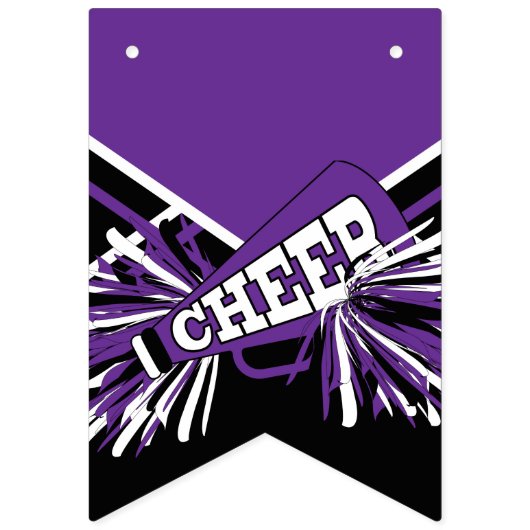 Paarse Cheerleader Verjaardag Vlaggetjes (Eerste vlag)