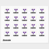Paarse Cheerleading T-shirts en geschenken Ronde Sticker (Vel)