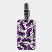 Paarse Cheetah High Hiel Shoe Print op Zebra Bagagelabel (Voorkant verticaal)