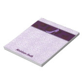 Paarse Cheetah Print met haar naam Notitieblok (Linkerzijde)