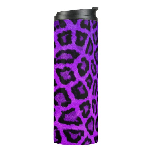 Paarse Cheetah Tumbler Thermosbeker (Gedraaid links)